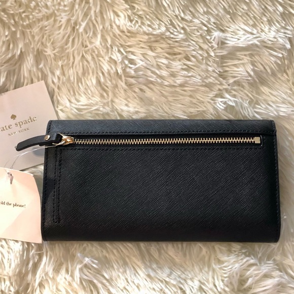 KATE SPADE—“HOLD THE PHONE”, FULL SIZED—NAVY BLUE GENUINE LEATHER WALLET!! NWT!! - Picture 4 of 6